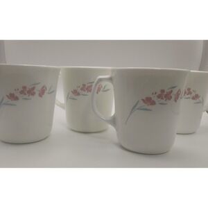 Set of 4 Corning USA Mugs Pink Floral‎ Coffee Tea Cups